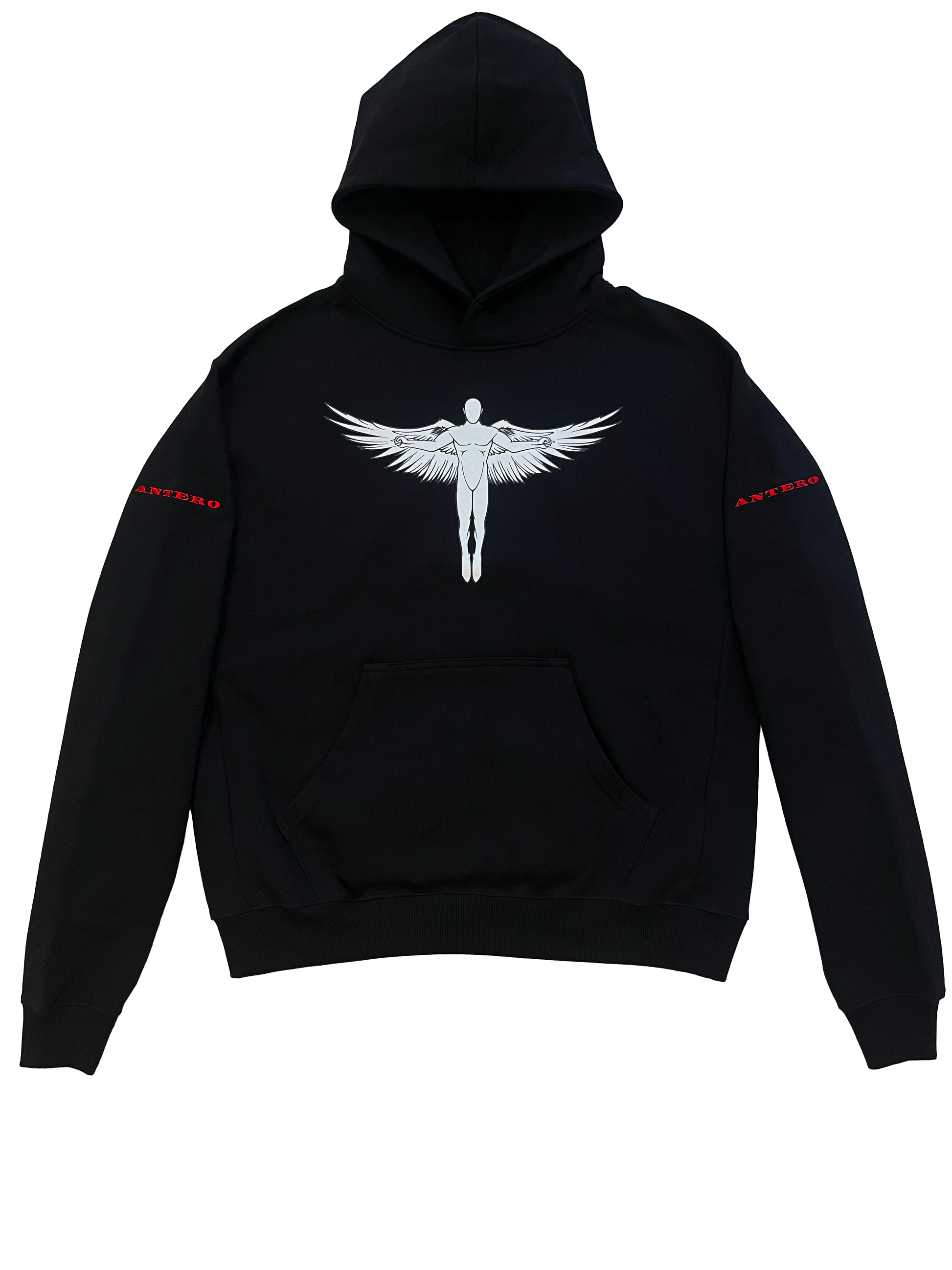 'THE MAN WHO TOOK FLIGHT' HOODIE [SVART] - Antero